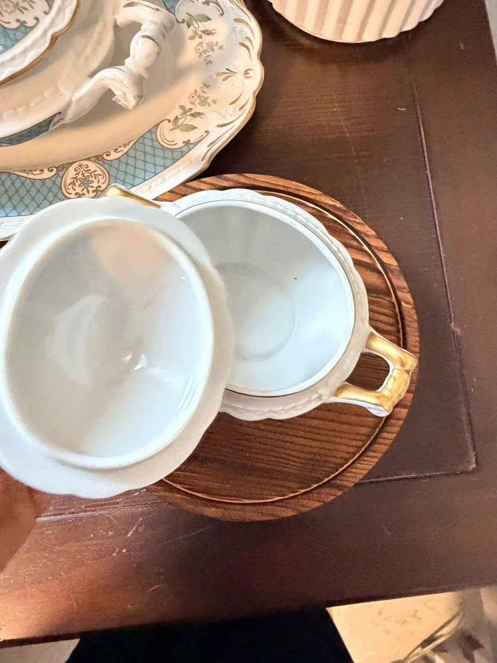 Vintage Royal Jackson / Myott Porcelain Serving Set - 3 Pieces (Blue Floral)